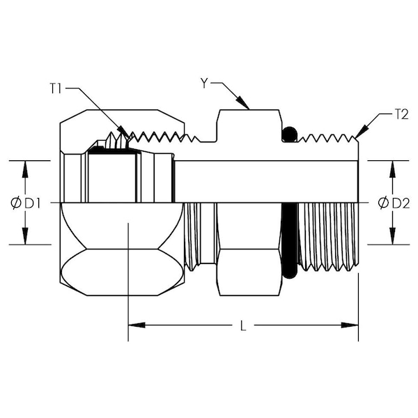 Flareless Compression To Male O-Ring Boss Straight